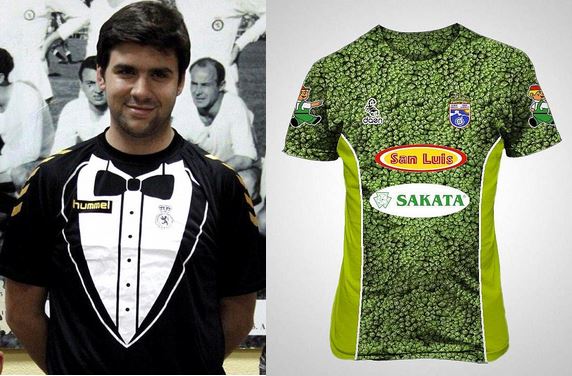A tuxedo and some broccoli, two things you didn't think you'd see on a football shirt.